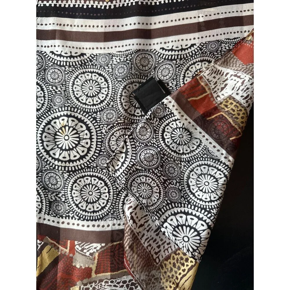 Vintage Cejon‎ 100% Silk Scarf With Geometric Pattern